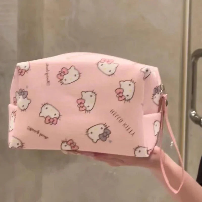 Pink Japanese Hello Kitty Makeup Bag Portable Cartoon Kawaii Cute Hello Kitty Storage Bag Birthday Gift