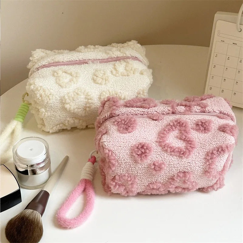 Plush Makeup Bags with Handle