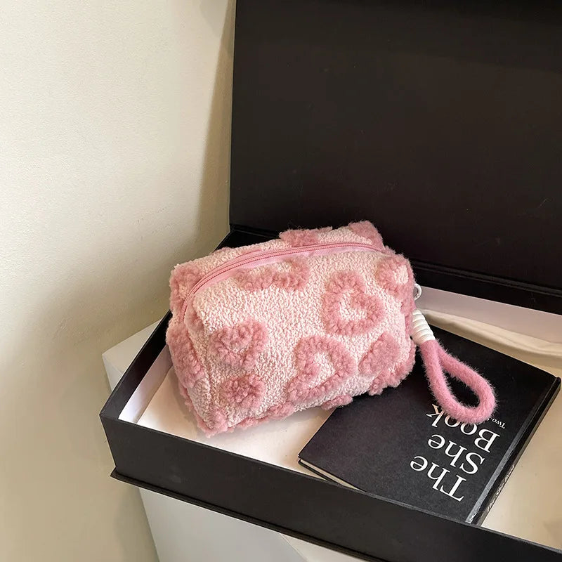 Plush Makeup Bags with Handle