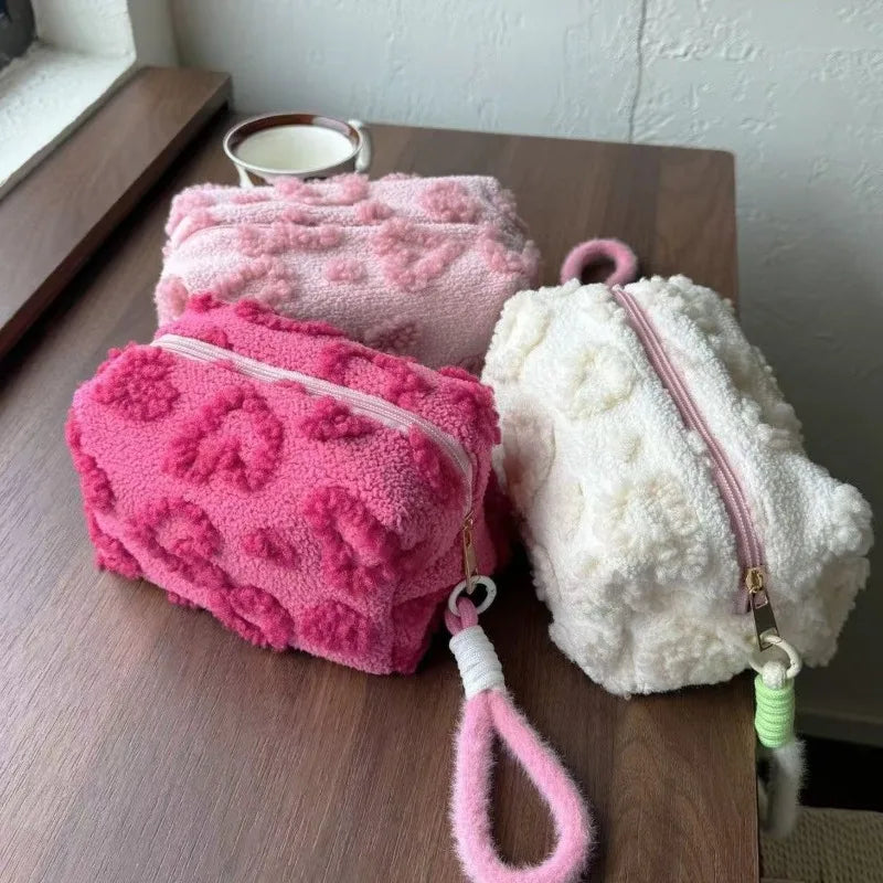 Plush Makeup Bags with Handle