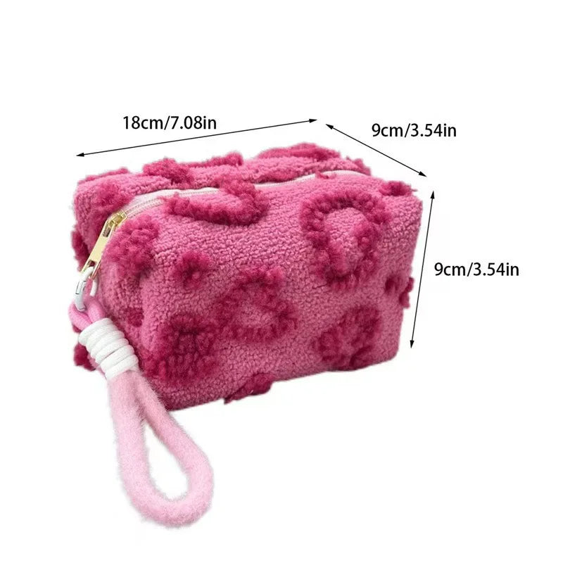 Plush Makeup Bags with Handle