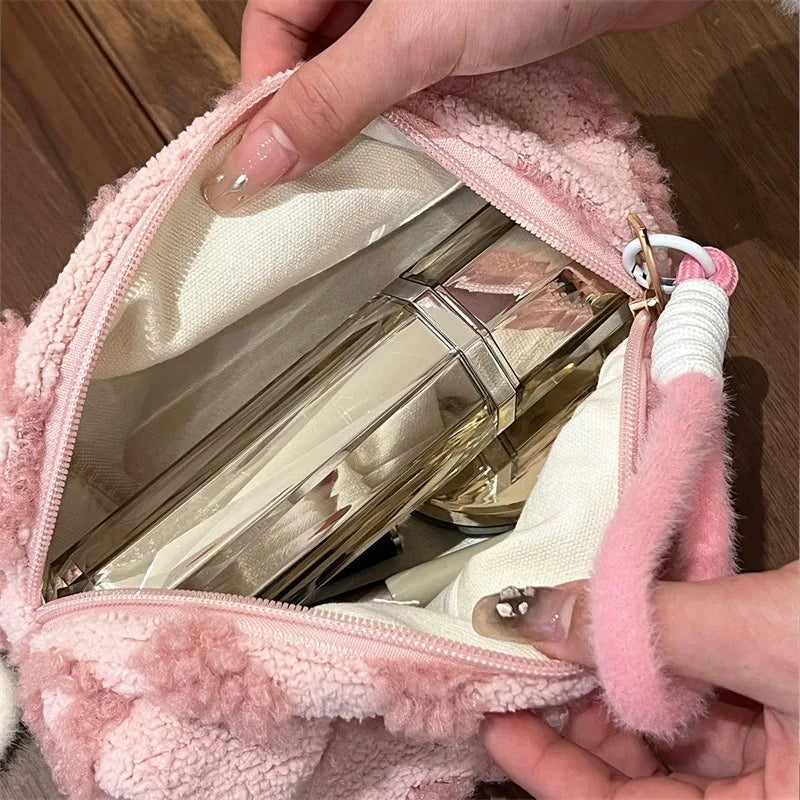 Plush Makeup Bags with Handle