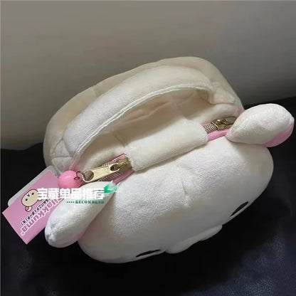 New Cute Rilakkuma Bear Girl Plush Elliptical Stereoscopic Makeup Bag Portable Storage Bag Cute Cartoon Easy Bear Bear Storage W