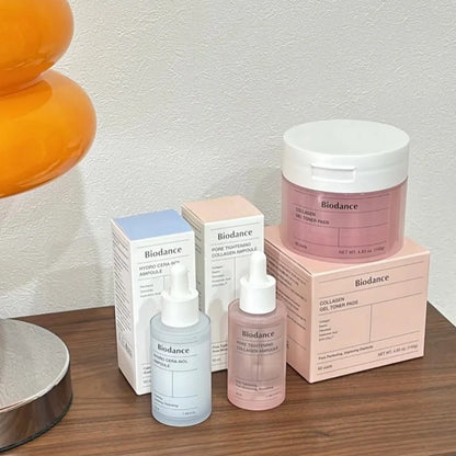 Korean Biodance Skin Care Kit - Collagen Gel Toner Pads, Bio-Collagen Real Deep Mask, Nourishing, Moisturizing, Calming, Tighten