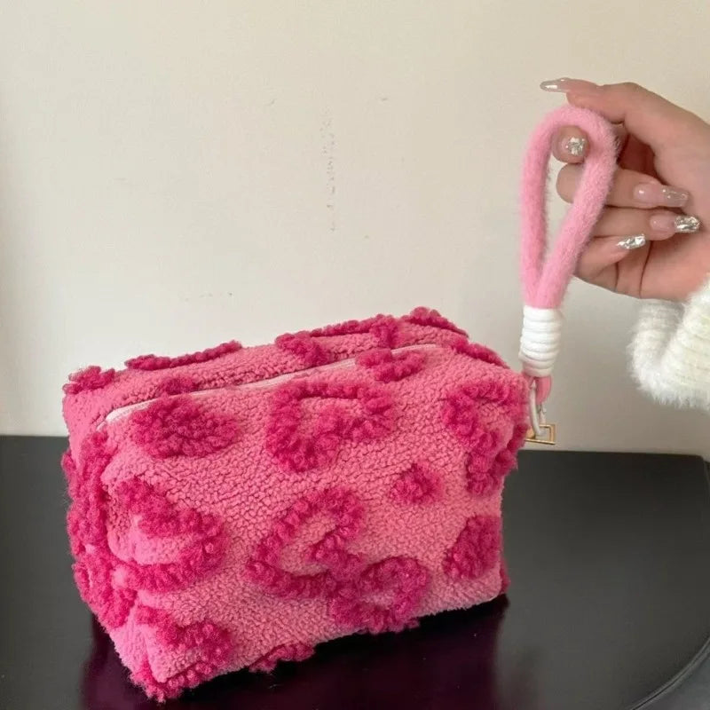 Plush Makeup Bags with Handle